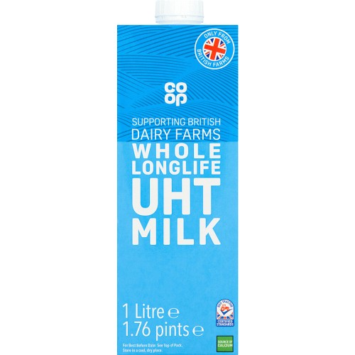 Coop Whole Longlife UHT Milk (1.76pts, 1l) Compare Prices & Where To
