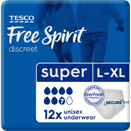 Tesco Free Spirit Super Underwear Large Xl (12) - Compare Prices & Where To  Buy 