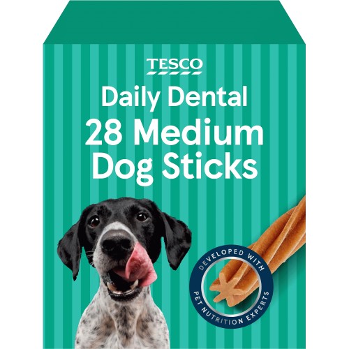 Tesco 28 Dental Sticks Medium Dog