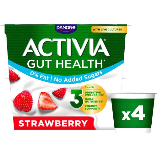 Activia Fat Free Strawberry Yogurts (4 x 115g)