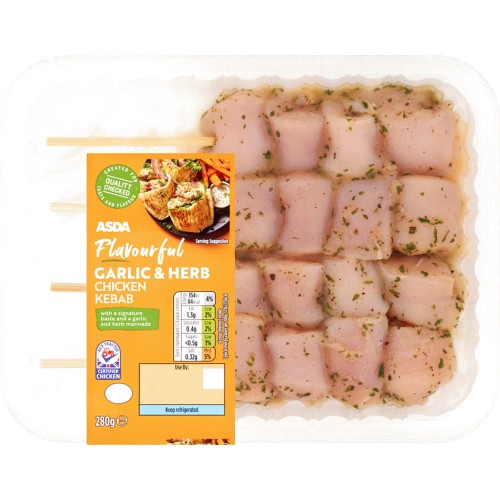 ASDA Flavourful Garlic Herb Chicken Kebab 280g Compare