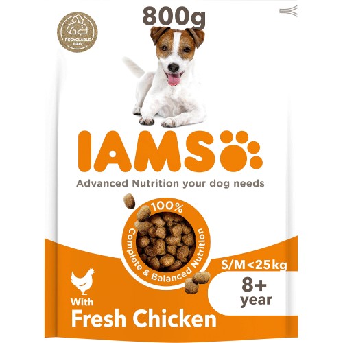 IAMS for Vitality Senior Dog Food Small Medium Breed with Fresh Chicken