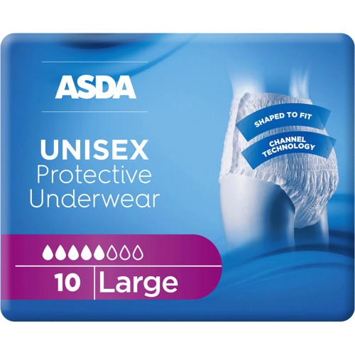 ASDA UNISEX Discreet Underwear Incontinence Pants Pants Large (10) -  Compare Prices & Where To Buy 