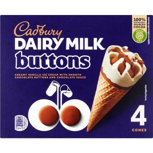 Dairy Milk Buttons Ice Cream Cones
