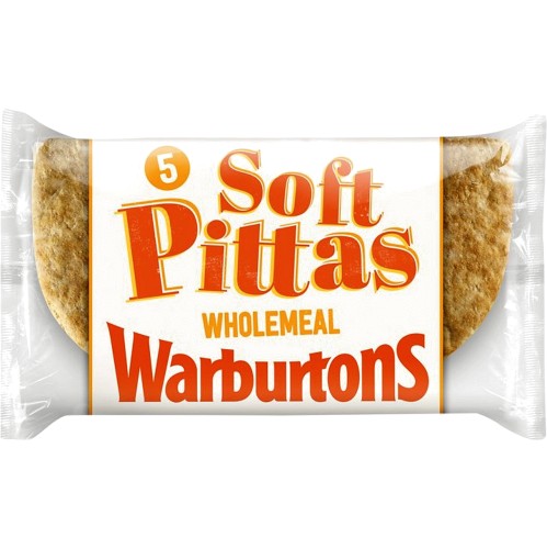 Warburtons Wholemeal Soft Pittas (5 x 315g)