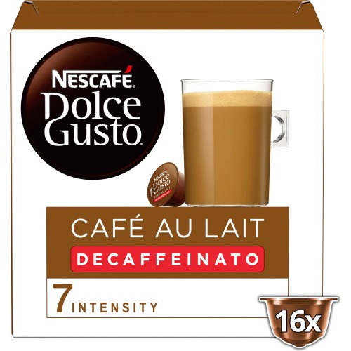 Nescafe Dolce Gusto Cafe Au Lait Decaffeinated Coffee Pods 16 Drinks