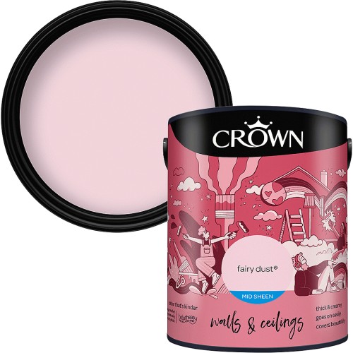 Crown Walls & Ceilings Fairy Dust Mid Sheen Emulsion Paint (5 Litre