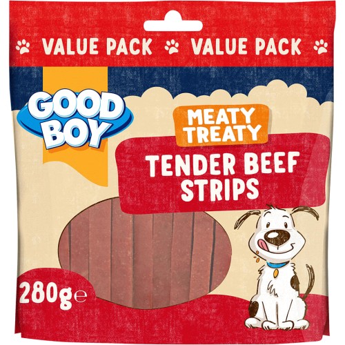 Meaty Treaty Tender Beef Jerky Strips Dog Treats