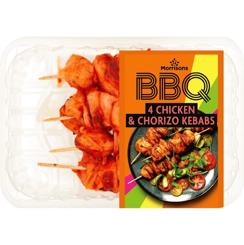 Morrisons Global Grill Chicken & Chorizo Kebabs (350g) Compare Prices