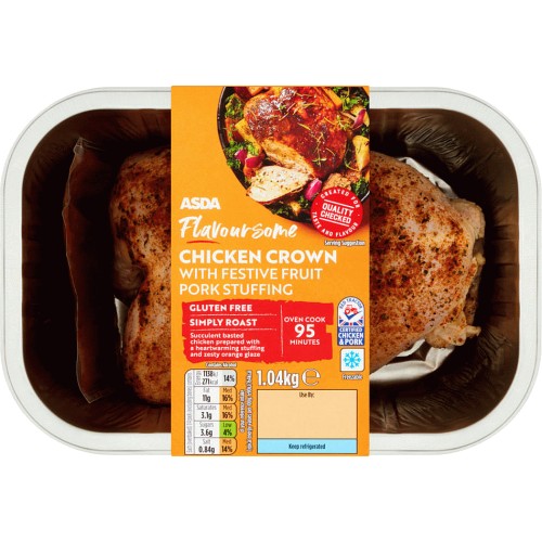 ASDA Chicken Crown with Festive Fruit Pork Stuffing (1.04kg) Compare