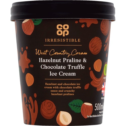 Irresistible West Country Cream Hazelnut Praline & Chocolate Truffle Ice Cream
