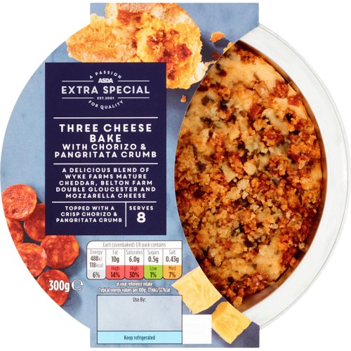 ASDA Extra Special Extra Special Three Cheese Bake with Chorizo