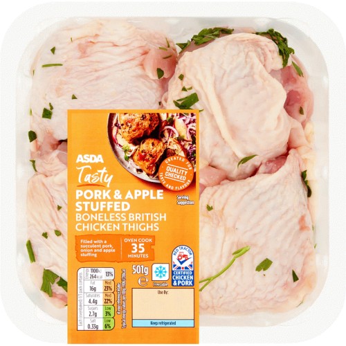 ASDA Pork & Apple Stuffed Boneless British Chicken Thighs (501g