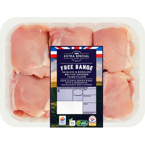 ASDA Extra Special Free Range Skinless & Boneless Chicken Thigh Fillets