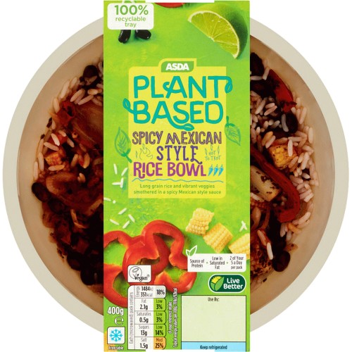 ASDA Plant Based Spicy Mexican Style Rice Bowl (400g) Compare Prices