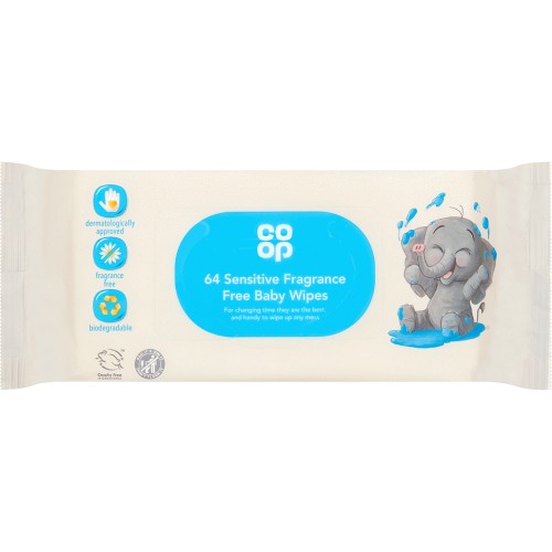 64 Sensitive Fragrance Free Baby Wipes