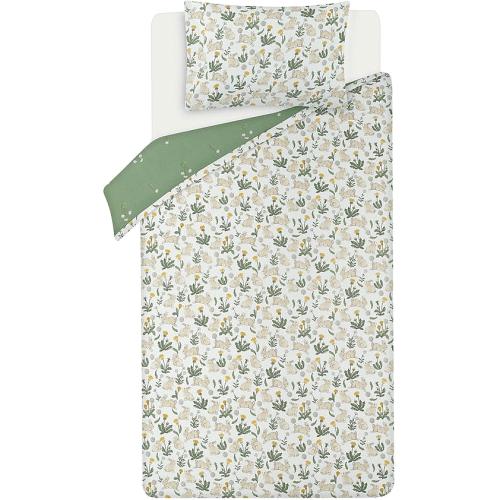 George Home Green Dandelion Bunnies Reversible Duvet Cover Set Single ...