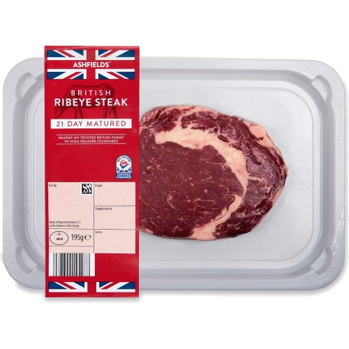 Ashfield Farm 100 British 21 Day Matured Ribeye Steak (195g) Compare