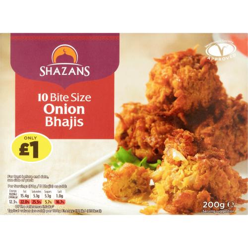 Shazans Bite Size Onion Bhajis (10 x 200g) Compare Prices & Where To
