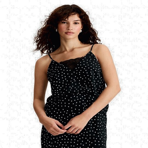 F&F Polka Dot Lace Trim Camisole in Multi Black