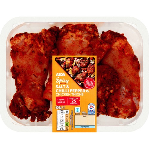 ASDA Spicy Salt & Chilli Peppers Chicken Thighs (500g) Compare Prices