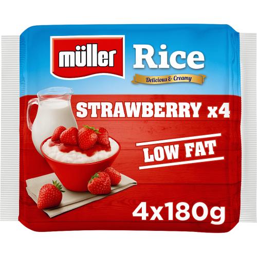 Muller Rice Strawberry Low Fat Pudding Desserts (4 x 180g) - Compare ...