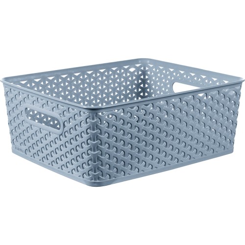 Curver My Style Medium Rectangular Storage Basket Light Blue (13 Litre