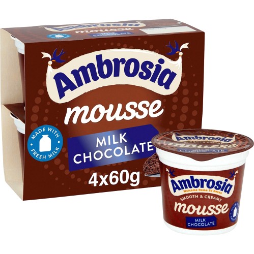 Ambrosia Mousse Pots Milk Chocolate (4 x 60g)