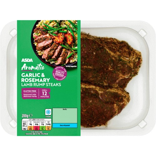 ASDA Aromatic Garlic & Rosemary Lamb Rump Steaks (200g) Compare