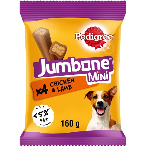 Jumbone Mini Adult Small Dog Treats Chicken & Lamb 4 Chews