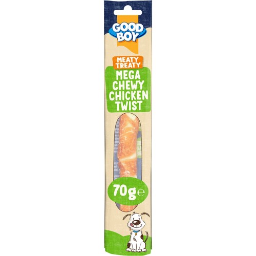 Meaty Treaty Jumbo Chewy Chicken Twister Dog Treats