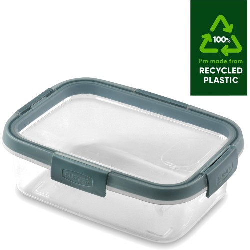 Curver Aufbewahrungsbox 1,2 Liter Mit Deckel – Aus 100% Recyceltem Plastik, BPA-frei, Luftdicht, Smart Eco Line