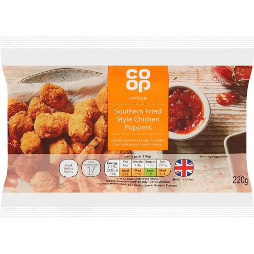 Coop Frozen Southern Fried Style Chicken Poppers (220g) Compare