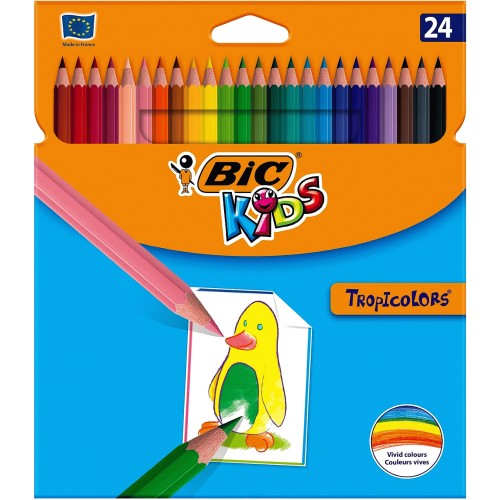 BIC Kids Evolution Illusion Erasable Colouring Pencils - Assorted Colours,  Pack of 24 BIC