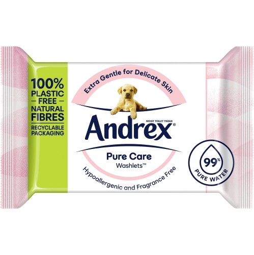 Andrex Pure Care Washlets Moist Toilet Tissue Single Pack (36)