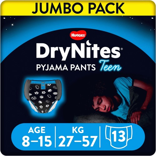 Drynites Pyjama Jumbo Pants Teen 8-15 Age 27-57kg