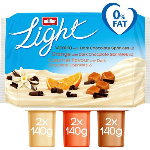 Light Fat Free Yogurts with Chocolate Sprinkles