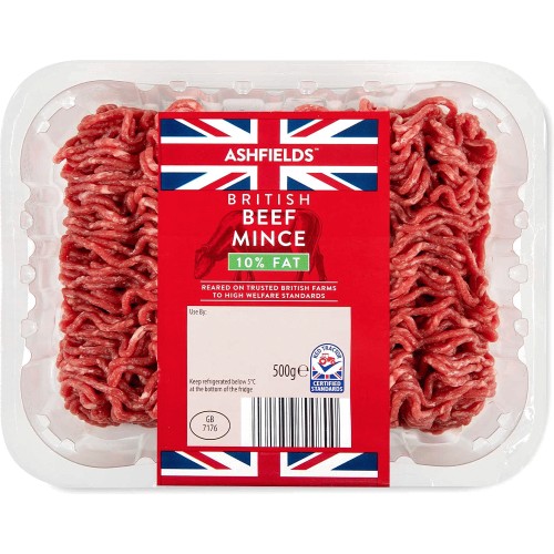 Ashfields British Beef Mince 10 Fat (500g) Compare Prices & Where To