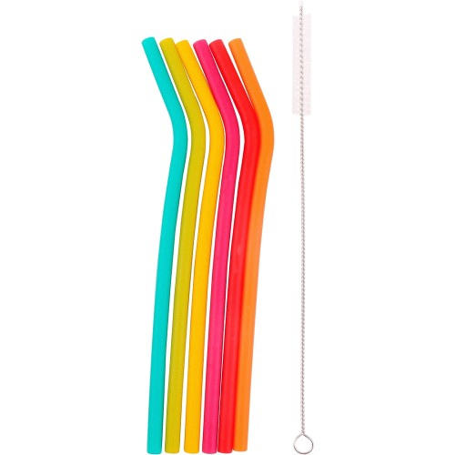 Sistema 21411 Reuseable Drinking Straws Polypropylene Assorted One (6