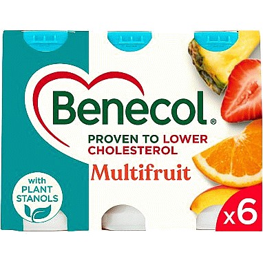 Benecol Cholesterol Lowering Yogurt Drink Multi Fruit (6 x 67g)