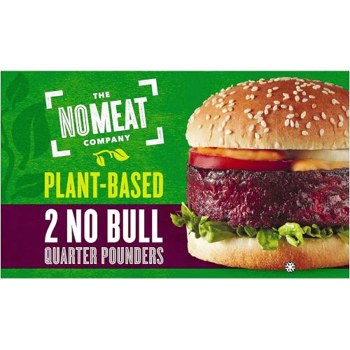 The No Meat Company PlantBased 2 No Bull Quarter Pounders Burgers (2 x