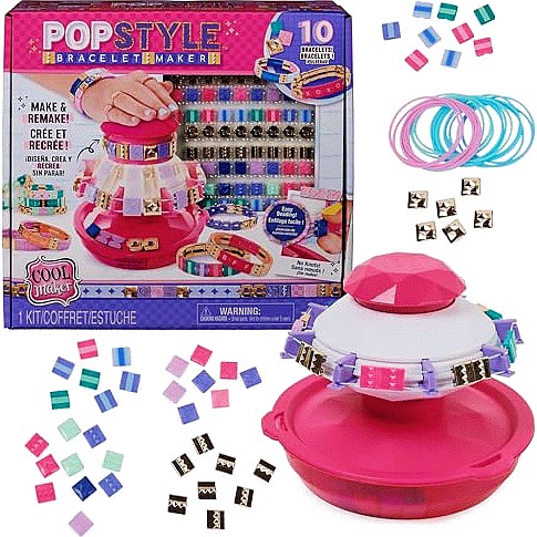 Cool Maker PopStyle Bracelet Maker, 170 Stylish Beads, 10 Bracelets,  Storage, Friendship Bracelet Making Kit, DIY Arts and Crafts