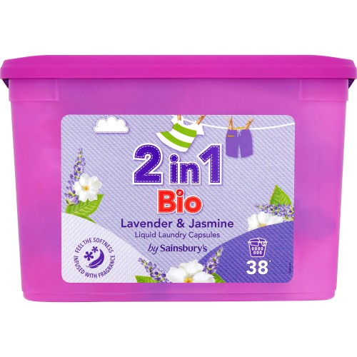 2 in 1 Lavender & Jasmine Liquid Laundry Capsules (38 Washes)