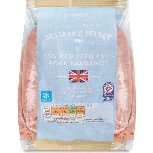 Butcher's Select Pork Reduced Fat Sausages (8 x 454g) Compare Prices