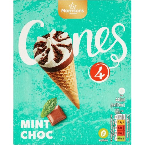 4 Mint Chocolate Cones
