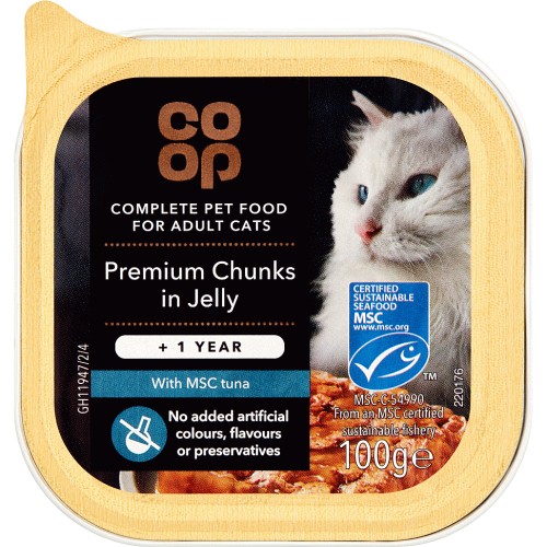 Coop Premium Chunks in Jelly with MSC Tuna +1 Year (100g) Compare