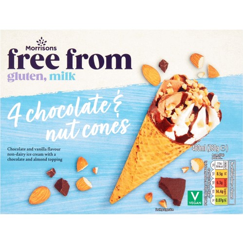 Free From 4 Chocolate & Nut Ice Cream Cones
