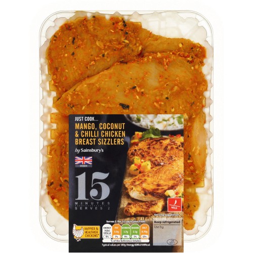 Sainsbury's Coconut & Mango British Fresh Chicken Breast Sizzlers (315g