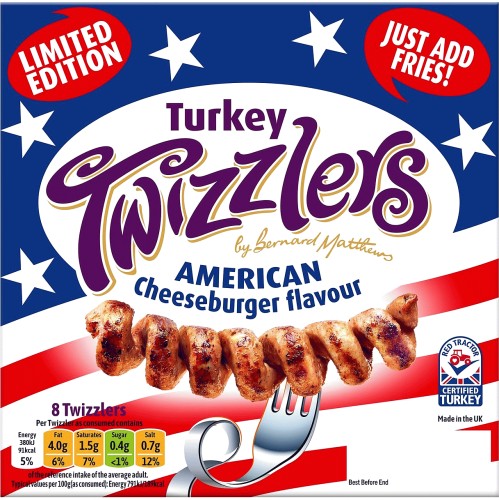 Limited Edition 8 Turkey Twizzlers American Cheeseburger Flavour