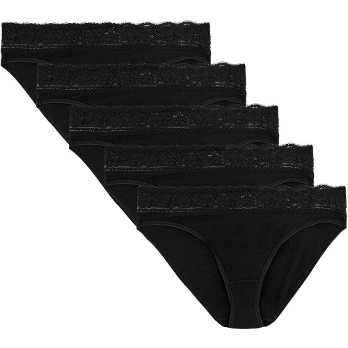 M&S Collection Cotton Modal Bikini Knickers Size 16 Black (5) - Compare  Prices & Where To Buy 